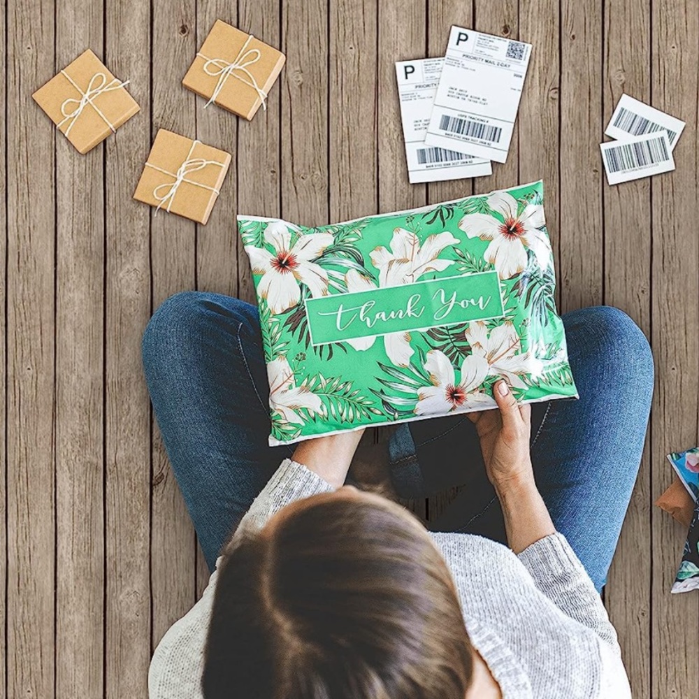 25 10X13 Poly Mailers Flowers Thank You Shipping Envelopes Bags PRICE IS FIRM - Picture 5 of 11